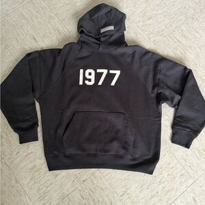 Men's Grayish essential Hoodie with 1977 Print